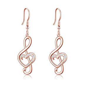 B-Rose Gold White opal treble music note