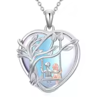 TOUPOP Sterling Silver Crystal Heart Sister Necklace, Forever My Friend Birthday Jewelry Gift-style_name:11-Gift for Sister