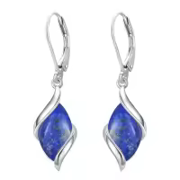 TOUPOP 925 Sterling Silver Natural Gemstone Dangle Earrings-color_name:Lapis Lazuli