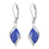 wholesale Earrings For Women 925 Sterling Silver Natural Gemstone Drop Dangle Earrings Fine Jewelry Birthstone Christmas Gifts For Women Her -color_name:Lapis Lazuli