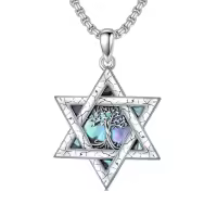 TOUPOP Sterling Silver Tree Of Life Protection Amulet Pendant Necklace-style_name:1-Tree of Life