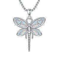 wholesale Opal Turquoise Animal Necklace 925 Sterling Silver Hummingbird Horse Bird Phoenix Wolf Butterfly Dragonfly Opal Jewelry Christmas Gifts For Women Men -style_name:Dragonfly-opal