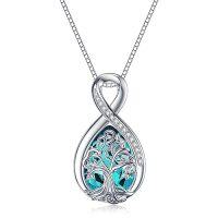 wholesale TOUPOP Valentines Day Gifts Birthstone Necklace For Women Tree Of Life Necklace Teardrop Necklace S925 Sterling Silver Infinity Love Birthday Gifts For Mom Women Girls, 18"+2" Inches -color_name:12 December Birthstone