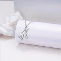 wholesale 18K White Gold Plated 925 Sterling Silver A-Z Initial Necklace with 4mm Heart Moissanite for Women-0-4
