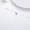 wholesale 10k Yellow Gold Dainty Chain Bracelet With Round Disc Charm For Women-0-1