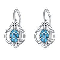 wholesale TOUPOP Ocean Leverback Earrings 925 Sterling Silver Sea Animal Beach Turquoise Dangle Drop Earrings Jewelry Christmas Birthday Gifts For Women Daughter Friends -style_name:07-Turtle Turquoise