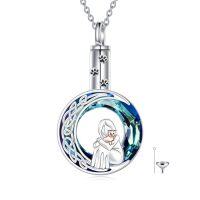 wholesale TOUPOP Cat Cremation Jewelry For Ashes Sterling Silver Cat Moon Urn Necklace That Hold Human Pet Ashes Memorial Keepsake Jewelry -color_name:Cat-Moon