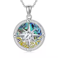 TOUPOP Sterling Silver Tree Of Life Protection Amulet Pendant Necklace-style_name:4-Compass
