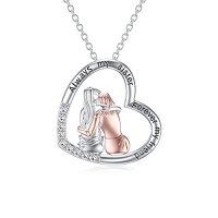 wholesale TOUPOP Sister Christmas Gifts From Sister/brother Two Three Four Five Sisters Necklace Sterling Silver Crystal Fashion Jewelry Gift For Women Friend Female Friendship Lasts Forever -style_name:Style 2-Two Sisters-Always My Sister Forever My Friend