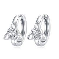 wholesale TOUPOP Celtic Earrings For Women 925 Sterling Silver Triangle Celtic Knot Huggie Hoop Earrings Irish Jewelry Gifts For Women Daughter Her Wife Mom Anniversary Birthday Christmas -style_name:Celtic Knot Trinity Earrings