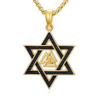 wholesale Gold Star Of David Necklace 925 Sterling Silver Cross/lion/eagle/dragon/phoenix/celtic Knot Pendant Jewish Jewelry Christmas Gifts For Men Women -style_name:Valknut