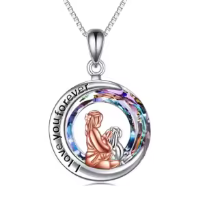 F-Mother & Daughter Moon Necklace