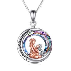 F-Mother & Daughter Moon Necklace