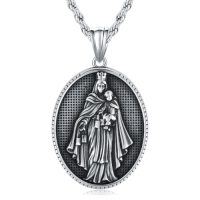 wholesale Saint Patron Necklace For Men Women Stainless Steel St Medal Protection Necklace Catholic Religious Amulet Gifts For Mothers Fathers Day -style_name:Virgin Mary 2