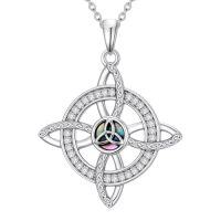 wholesale TOUPOP Celtic Knot/witches Knot Necklace For Women 925 Sterling Silver Trinity Knot Triquetra Abalone Shell Pendant Vintage Irish Jewelry Birthday Christmas Gift To Women Girlfriend Her -style_name:B2-Witches Knot
