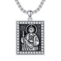 wholesale Saint Patron Necklace For Men Women 925 Sterling Silver Saint Pendant Patron Necklace Protection Catholic Religious Jewelry Christmas Gift For Him Her -color_name:St Jude