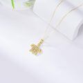 wholesale 14k Gold Sea Turtle Compass Pendant Necklace With Cubic Zirconia Blue Stone-0-5