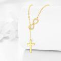 wholesale 10K Gold Infinity & Cross Lariat Necklace for Women-0-2