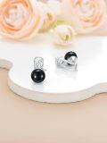wholesale Freshwater Cultured Black Pearl Earrings For Women S925 Sterling Silver Clip On Drop Earrings Anniversary Jewelry Christmas Valentine Mothers Day Birthday Gifts For Women Her Wife -0-4