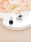 TOUPOP Sterling Silver Freshwater Cultured Black Pearl Clip On Drop Earrings-0-4