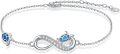 wholesale 925 Sterling Silver Turtle & Opal Infinity Bracelet - Adjustable Holiday Jewelry for Women-0-0
