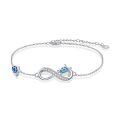 wholesale 925 Sterling Silver Turtle & Opal Infinity Bracelet - Adjustable Holiday Jewelry for Women-0-0