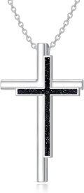 wholesale Sterling Silver Cross Pendant Necklace for Women Jewelry Gift-0-0