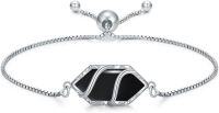 wholesale  Sterling Silver Hexagon Gemstone Bracelet for Women Fine Jewelry Gift -Black Onyx