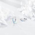 wholesale 925 Sterling Silver Blue Fire Opal Triangle Huggie Hoop Earrings for Women -0-4