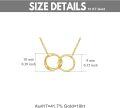 wholesale 925 Sterling Silver Plated Gold 18k  Double Circle Interlocking Infinity Pendant Necklace for Women-0-1