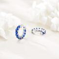 wholesale 925 Sterling Silver Blue Crystal Antler Hoop Earrings for Women-0-4