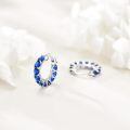 wholesale 925 Sterling Silver Blue Crystal Hoop Earrings-0-4