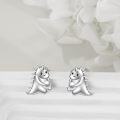 wholesale 925 Sterling Silver Dinosaur Pearl Stud Earrings Gift for Women-0-3