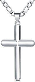 wholesale 925 Sterling Silver Polished Delicate Crucifix Cross Pendant Necklace for Men & Women (Length: 20-24 inches)-0-0