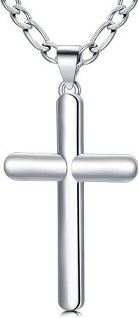 wholesale 925 Sterling Silver Polished Delicate Crucifix Cross Pendant Necklace for Men & Women (Length: 20-24 inches)-24 Inches 06. Fashion Cross