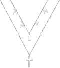 wholesale 925 Sterling Silver Faith Cross Layered Pendant Necklace Religious s for Women Girls-0-0