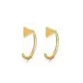 wholesale 14k Gold Triangle Half Huggie Hoop Earrings Wholesale for Women Minimalist Studs Hypoallergenic s for Girls and Teens-0-0