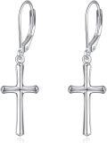 wholesale 925 Sterling Silver Cross Dangle Earrings for Women s-0-0