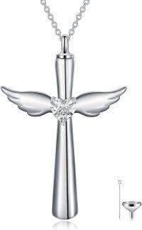 wholesale Sterling Silver Birthstone Infinity Dog Angle Cross Turtle Tree of Life Urn Necklace for Women s Ashes Wings Cremation Jewelry Heart Pendant-Infinity-February