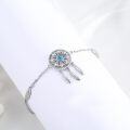 wholesale  925 Sterling Silver & Turquoise Dream Catcher Bracelet for Women, Hypoallergenic, Cubic Zirconia, 7 Chain, Gift for Her-0-1