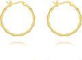 wholesale 925 Sterling Silver Gold Plated Bamboo Hoop Earrings for Women 30mm Diameter-0-0