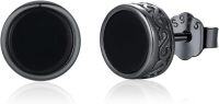 wholesale 925 Sterling Silver Black Onyx Zircon Celtic Viking Stud Earrings Hypoallergenic Punk Gothic Jewelry for Women Men-Black onyx-G-Black onyx-G