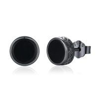 wholesale 925 Sterling Silver Black Onyx Zircon Celtic Viking Stud Earrings Hypoallergenic Punk Gothic Jewelry for Women Men-Black onyx-G-Black onyx-G