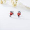 wholesale 925 Sterling Silver Blue Austrian Crystal Owl Stud Earrings-0-13