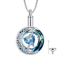 wholesale TOUPOP Moon And Star Urn Necklaces For Ashes Birthstone Cremation Jewelry 925 Sterling Silver Crystal Memorial Keepsake Funeral Jewelry For Women Wife Mom Mothers Day Gifts (with Funnel Filler) -color_name:12-Dec-Topaz
