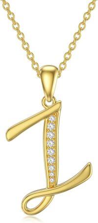 wholesale 14K Gold Moissanite A Z Initial Necklace for Women 16+2 -Z