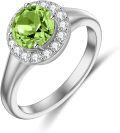 wholesale 925 Sterling Silver Moissanite Birthstone Crystal Halo Engagement Ring-0-0