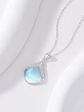 wholesale 925 Sterling Silver Blue Moonstone Teardrop Filigree Celtic Knot Pendant Necklace-0-4