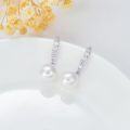 wholesale 10K Gold Pearls & Cubic Zirconia Drop Earrings for Women-0-4