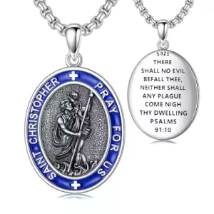 B-St Christopher Necklace Blue